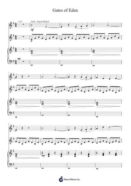 Gates of Eden Sheet Music by -Arr.Harjo