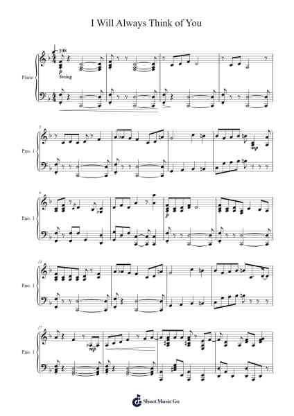 I Will Always Think of You Sheet Music by Jane Krakowski/Colman Domingo-Arr.Burnelett Loncil