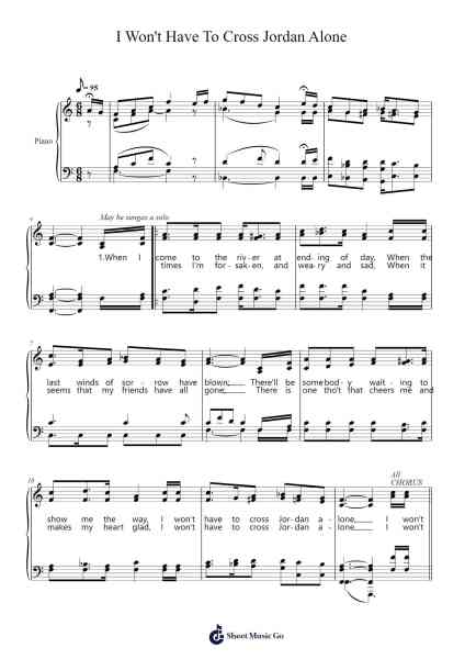 I Won't Have To Cross Jordan Alone Sheet Music by Charles E Durham-Arr.Feltrid