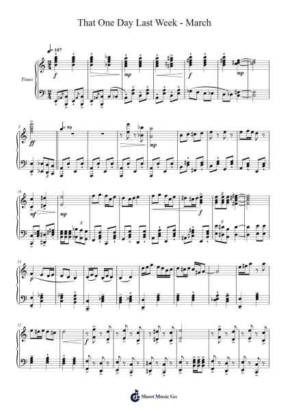 That One Day Last Week - March Sheet Music by Cuale-Arr.Ruthives Sibylxy