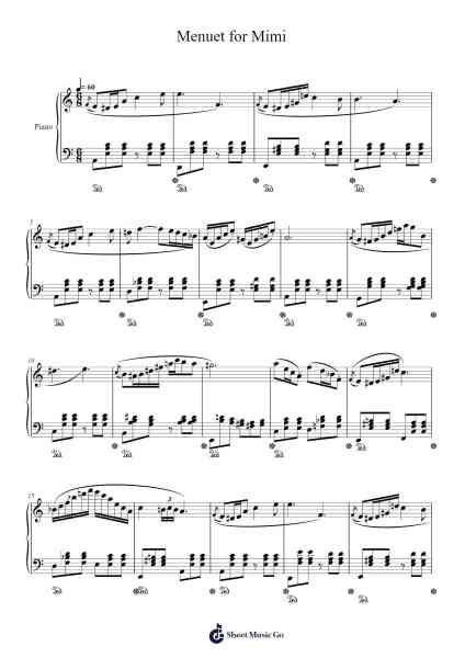 Menuet for Mimi Sheet Music by Tristan L'Hermite, François-Arr.Swinfred Clarkdiah