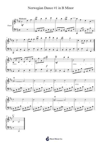 Norwegian Dance No. 1 in B Minor Sheet Music by Veeder-Arr.Ronbard