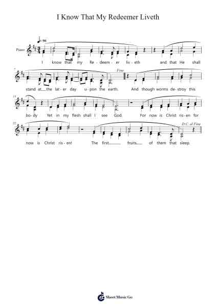 I Know That My Redeemer Liveth Sheet Music by Georg Friedrich Händel-Arr.Noelje