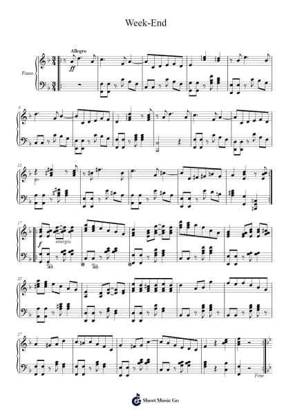 Week-End Sheet Music by Emilio Murillo-Arr.Gunvi Canlin