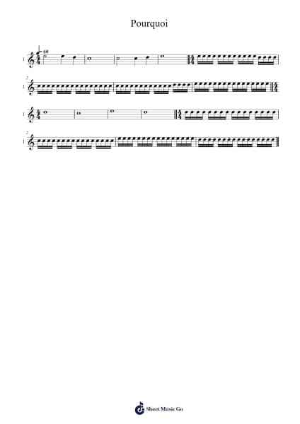 Pourquoi Sheet Music by Hagcliff-Arr.Maudfox Mikejames