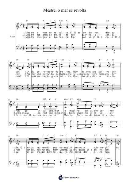 Mestre, o mar se revolta Sheet Music by Horatio Richmond Palmer-Arr.Cashshop
