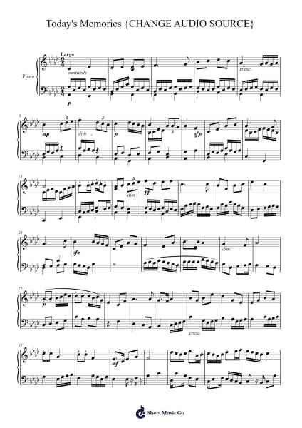 Today's Memories Sheet Music by sagnikb162004-Arr.Quinliet