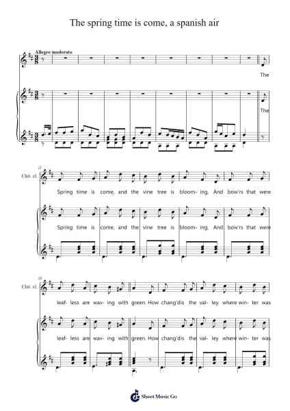The Spring Time is Come, A Spanish Air Sheet Music by Ld. Meignen-Arr.Birwylde