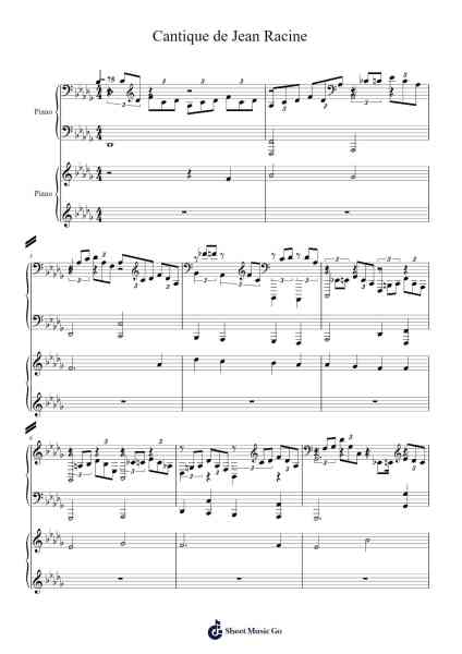Cantique de Jean Racine Sheet Music by -Arr.Alsriah