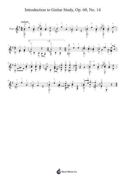 Introduction to Guitar Study, Op. 60, No. 14 Sheet Music by Fernando Sor-Arr.Surdred
