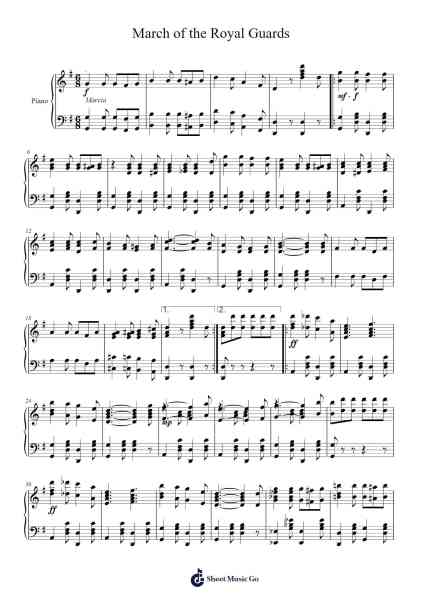 March of the Royal Guards Sheet Music by Hazel Gilbert-Arr.Cecus Yepher