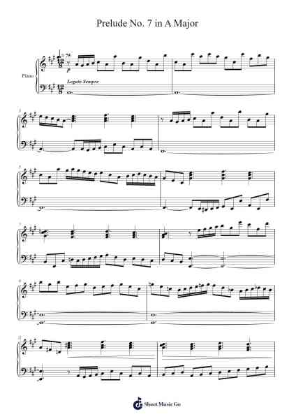 Prelude No. 7 in A Major from 24 Preludes and Fugues, Op. 87 Sheet Music by Dmitri Shostakovich-Arr.Cofpert Dilgrant