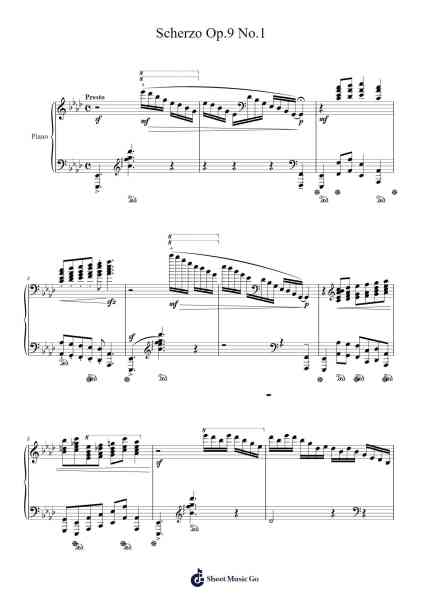 Scherzo Op. 9 No. 1 Sheet Music by Trayy Turner-Arr.Duttcash Cornie