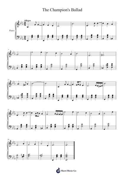 The Champion's Ballad Sheet Music by Manaka Kataoka-Arr.Shirnett