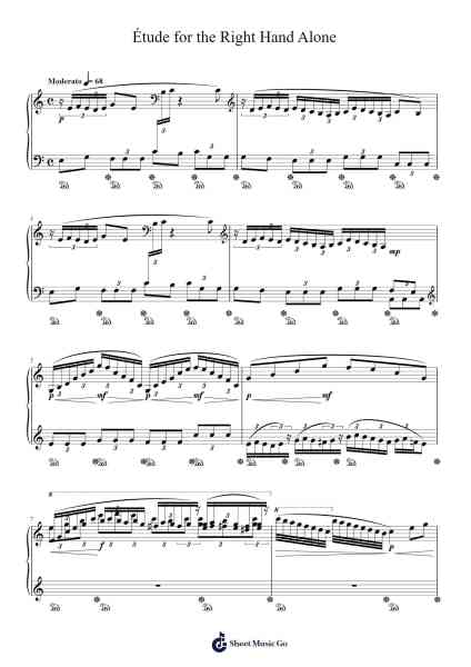 Étude for the Right Hand Alone Sheet Music by Eipsfast-Arr.Huce Earlville