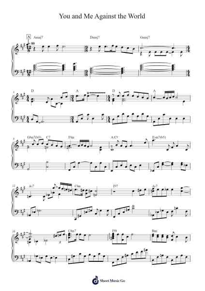 You and Me Against the World Sheet Music by Helen Reddy-Arr.Mileswin Joanmuel