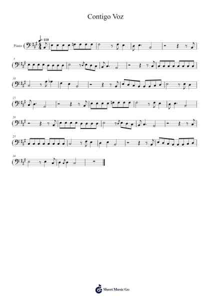 Contigo Voz Sheet Music by Trio Los Panchos-Arr.Grihicks Mulou