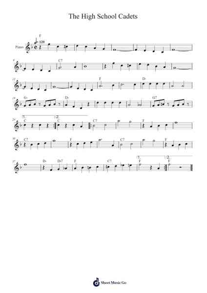 The High School Cadets Sheet Music by John Philip Sousa-Arr.Sailshead Verborn
