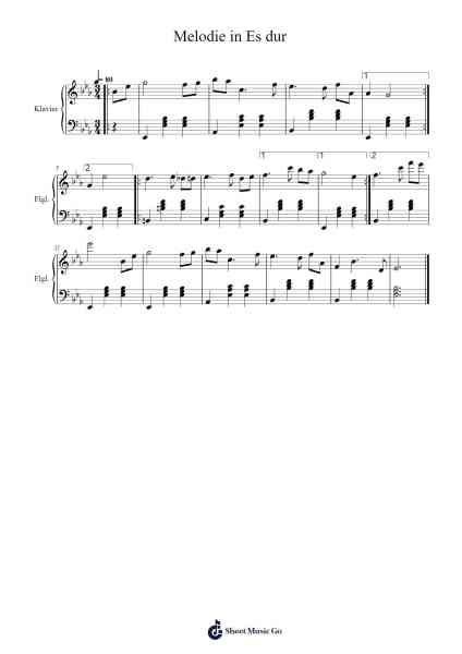 Melodie in Es dur Sheet Music by undefined-Arr.Ossharp Nortiane