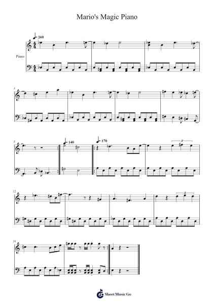 Mario's Magic Piano Sheet Music by KeenMus01-Arr.Cofpert Dilgrant
