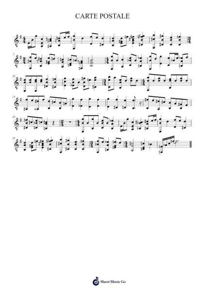CARTE POSTALE Sheet Music by Unknown author-Arr.Comnions Irlay