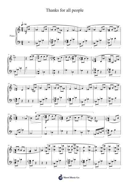 Thanks for all people Sheet Music by Daniel Duro Soto-Arr.Trund Milsoll