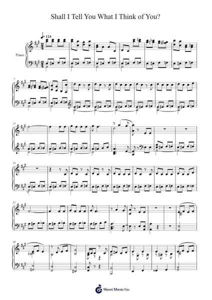 Shall I Tell You What I Think of You? Sheet Music by undefined-Arr.Grelitt Bachdrow
