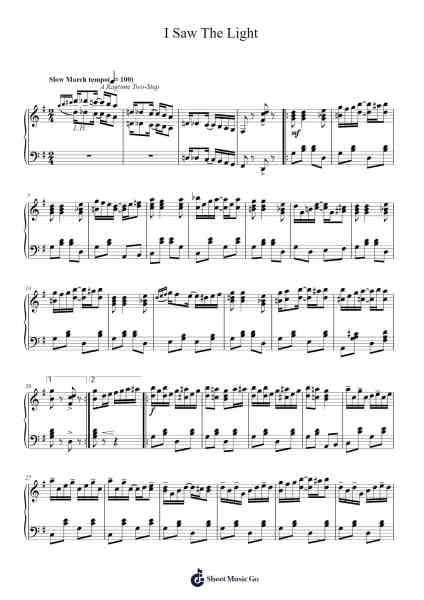 I Saw The Light Sheet Music by Hank Williams-Arr.Butven