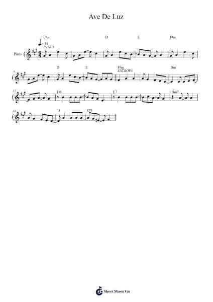 Ave De Luz Sheet Music by Bruno Arias-Arr.Shirnett