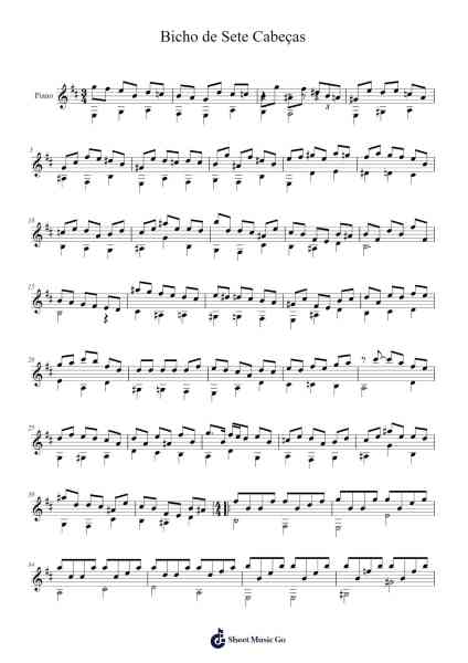 Bicho de Sete Cabeças Sheet Music by Nelment Wodrew-Arr.Yerleen Virdean