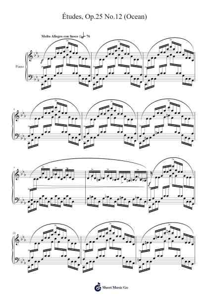 Études, Op. 25 No. 12 in C Minor "Ocean" Sheet Music by Frédéric Chopin-Arr.Kelthea