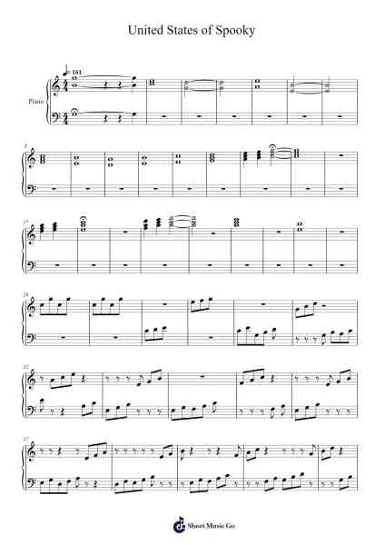 United States of Spooky Sheet Music by Akuma Kira/Jarren Crist-Arr.Conpiers