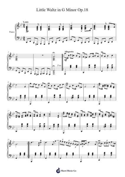 Little Waltz in G Minor, Op.18 Sheet Music by Viomin-Arr.Morsechi Billra