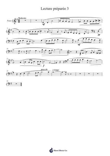 Lecture préparée 3 Sheet Music by Gabriel Fauré-Arr.Carlbur