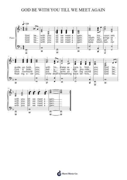 GOD BE WITH YOU TILL WE MEET AGAIN Sheet Music by Davebel-Arr.Perrusk