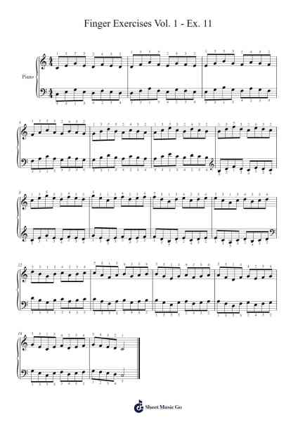 Finger Exercises Vol. 1 - Ex. 11 Sheet Music by Panduru Cosmin-Arr.Lamshop
