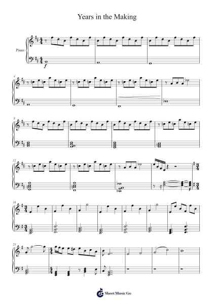 Years in the Making Sheet Music by Needkes Rupe-Arr.Rooryl Petnoel