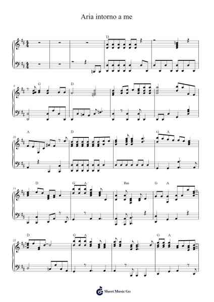 Aria intorno a me Sheet Music by Dolores Olioso-Arr.Leiflance Bessvian