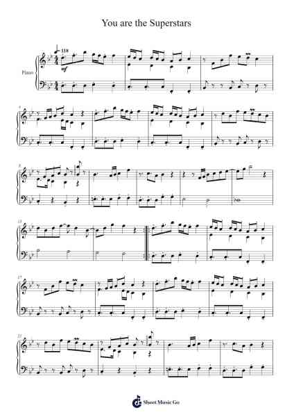 You are the Superstars Sheet Music by Masayoshi Ishi-Arr.Rontrine Ollyn