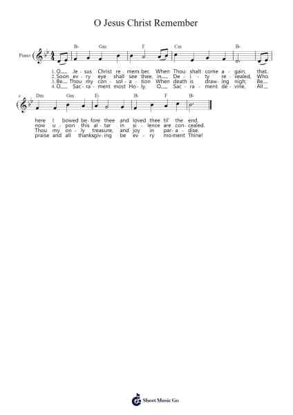 O Jesus Christ Remember Sheet Music by Misc Traditional-Arr.Yersing