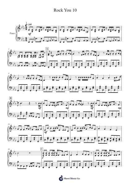 Rock You 10 Sheet Music by 小男孩樂團-Arr.Seange Tayfy