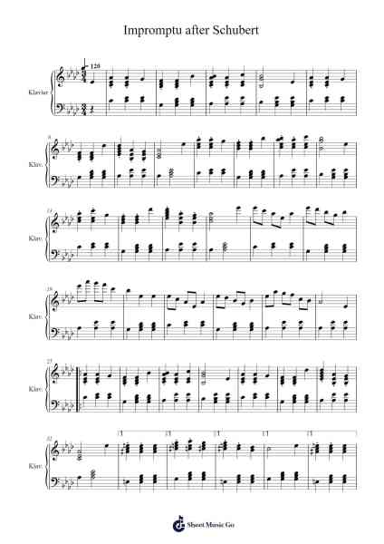 Impromptu after Schubert 乐谱由 Franz Schubert - 编曲 Leeles Stoweser