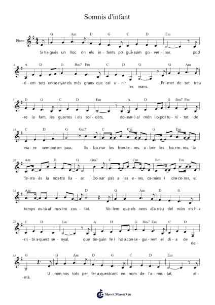 Somnis d'infant Sheet Music by Tomàs González-Arr.Cranethe Dougledk