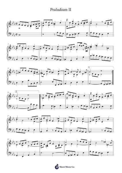 Praludium II Sheet Music by Unknown author-Arr.Swinale Reedria