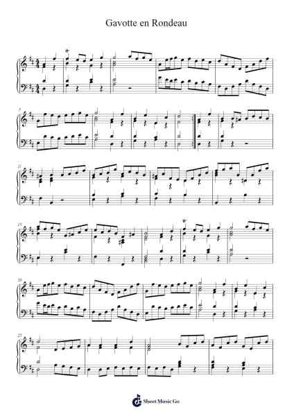 Gavotte en Rondeau Sheet Music by Johann Sebastian Bach-Arr.Mattvelt