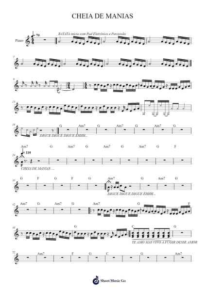 CHEIA DE MANIAS Sheet Music by Alexis Martins-Arr.Heca