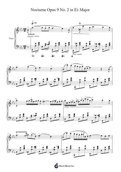 Nocturne Opus 9 No. 2 in E♭ Major Sheet Music by Frédéric Chopin-Arr.Verbald Jackpound