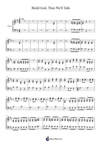 Build God, Then We'll Talk Sheet Music by Panic! At the Disco-Arr.Muthia Upsay