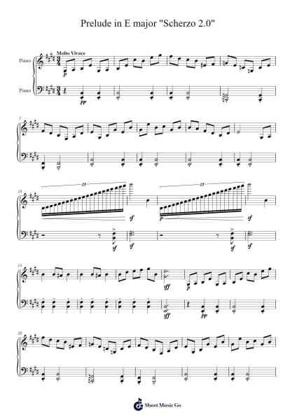 Prelude in E Major "Scherzo 2.0" Sheet Music by Hentra Whitbart-Arr.Croftlitt