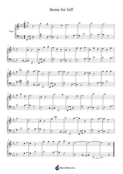 theme for Jeff Sheet Music by Dennis Mae-Arr.Kentfred